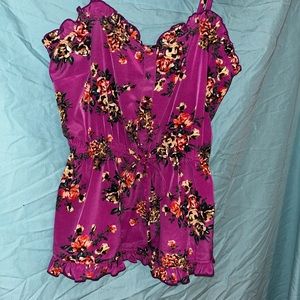 Purple floral tank top